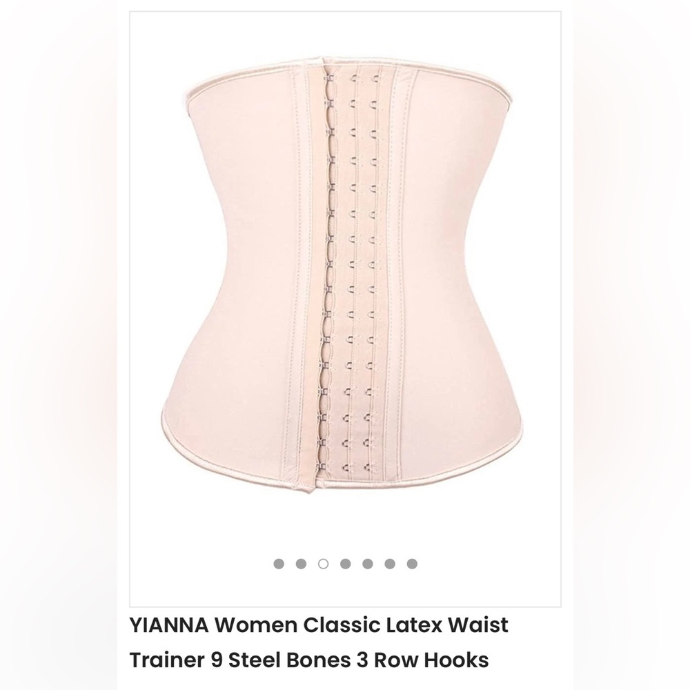 Yianna women classic latex waist trainer 9 steel Bones 3 row hooks